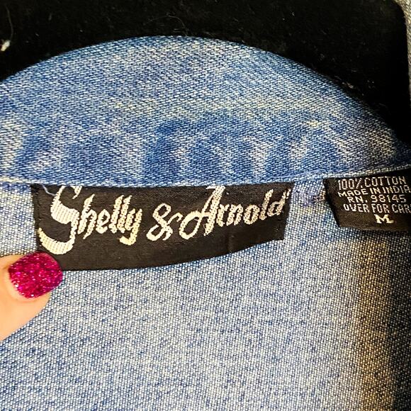 Vintage Shelly & Arnold Denim Vest M - Picture 5 of 7